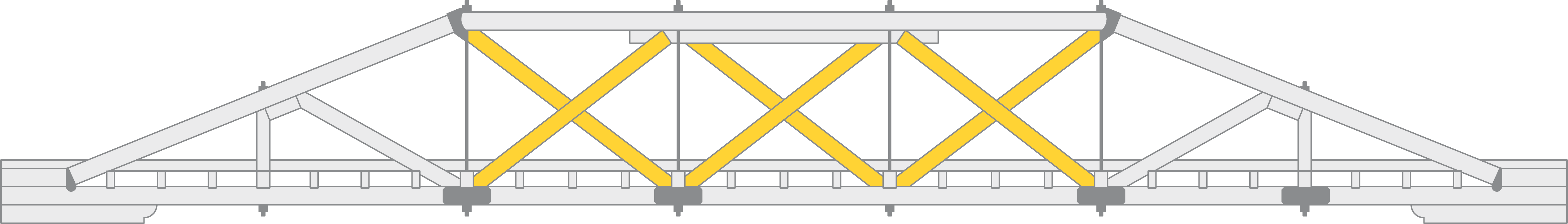 Original 100’ Bennett with counterbraced central panels highlighted