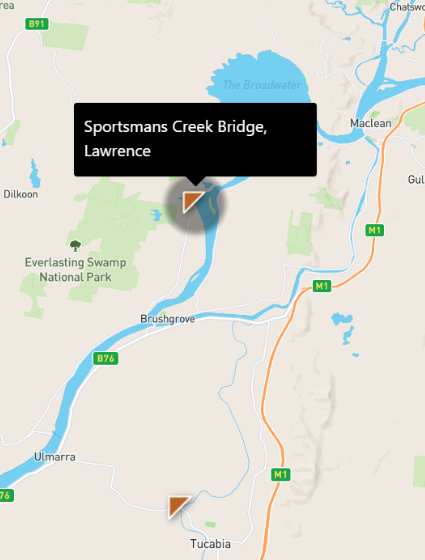 The Sportsmans Creek Bridge Map