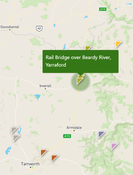 Beardy River Yarraford Bridge Map